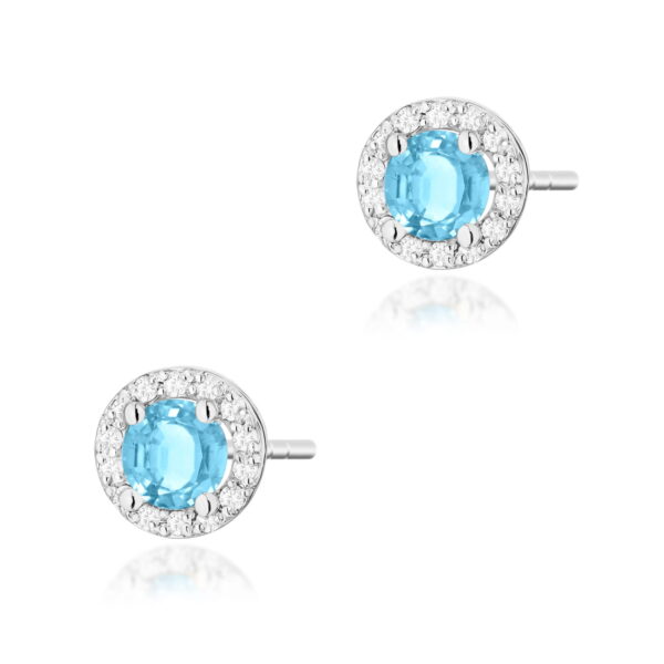 Kolczyki Topaz Swiss 2 x 0,50ct białe złoto