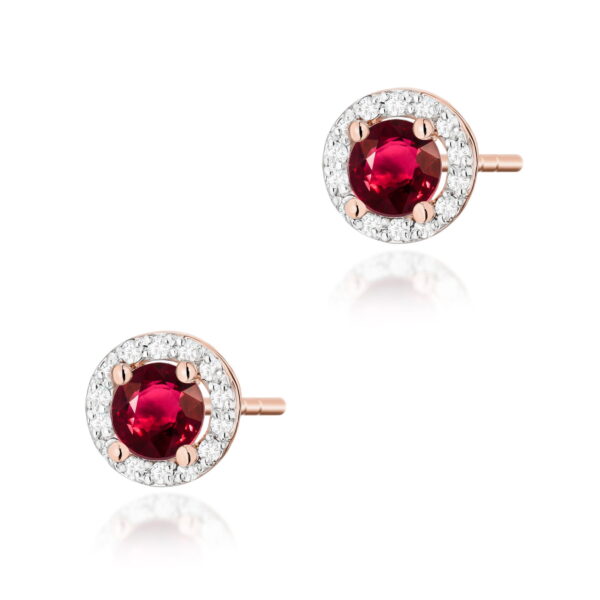 Kolczyki Rubin 2 x 0,60ct różowe złoto