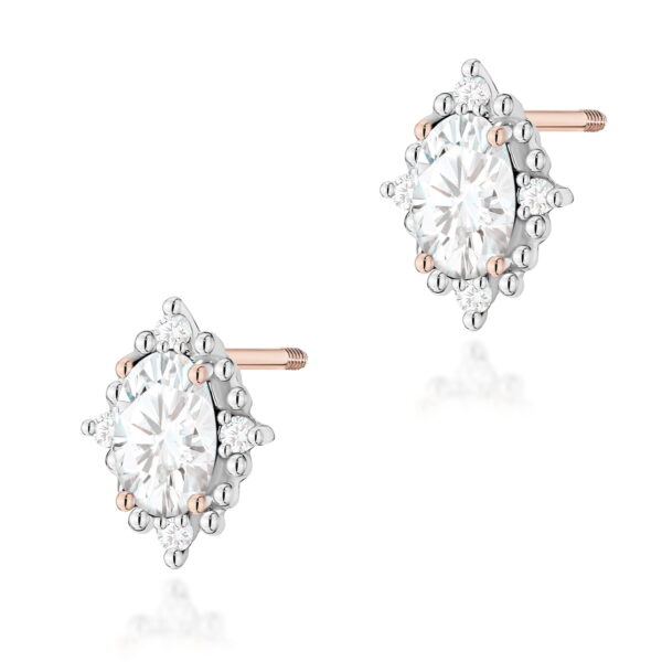 Kolczyki Diament Laboratoryjny 2 x 0,25ct różowe złoto