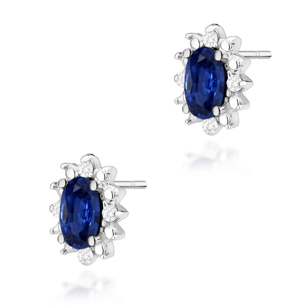 Kolczyki Szafir 2 x 0,30ct białe złoto