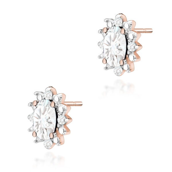 Kolczyki Diament Laboratoryjny 2 x 0,25ct różowe złoto