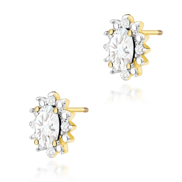Kolczyki Diament Laboratoryjny 2 x 0,25ct żółte złoto sztyft zakręcany