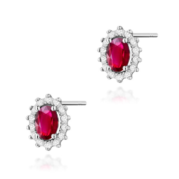 Kolczyki Rubin 2 x 0,60ct białe złoto