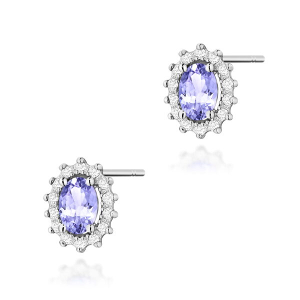 Kolczyki Tanzanit 2 x 0,40ct białe złoto