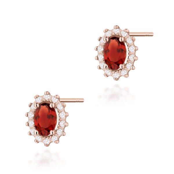 Kolczyki Granat 2 x 0,50ct różowe złoto