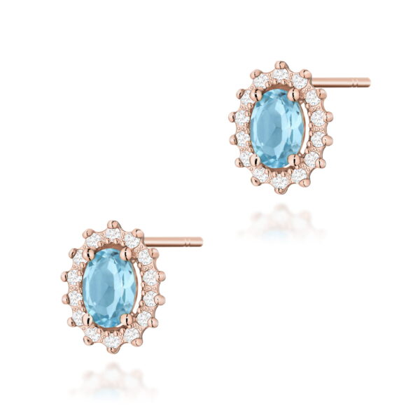 Kolczyki Topaz Swiss 2 x 0,50ct różowe złoto