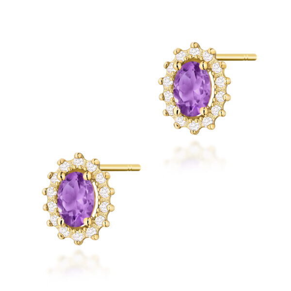 Kolczyki Ametyst 2 x 0,40ct żółte złoto