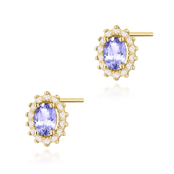 Kolczyki Tanzanit 2 x 0,40ct żółte złoto