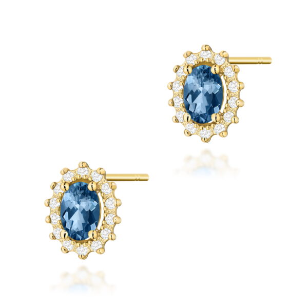 Kolczyki Topaz London Blue 2 x 0,50ct żółte złoto