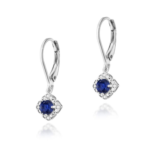 Kolczyki Szafir 2 x 0,30ct białe złoto