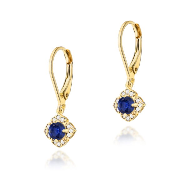 Kolczyki Szafir 2 x 0,30ct żółte złoto
