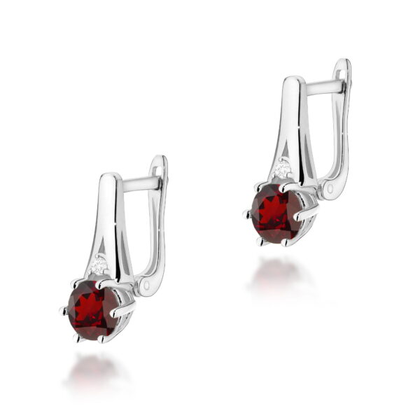 Kolczyki Granat 2 x 0,50ct białe złoto