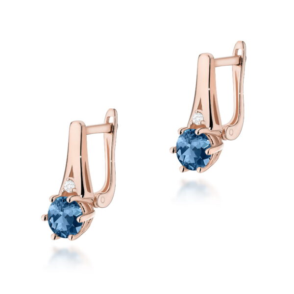 Kolczyki Topaz London Blue 2 x 0,50ct różowe złoto