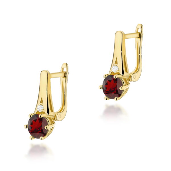 Kolczyki Granat 2 x 0,50ct żółte złoto