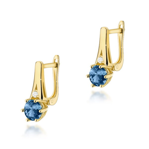 Kolczyki Topaz London Blue 2 x 0,50ct żółte złoto