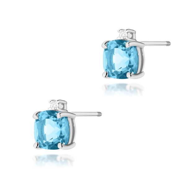 Kolczyki Topaz Swiss 2 x 1,10ct białe złoto sztyft zakręcany