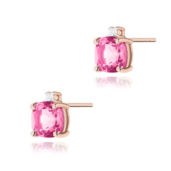 Kolczyki Topaz Różowy 2 x 1,10ct różowe złoto sztyft