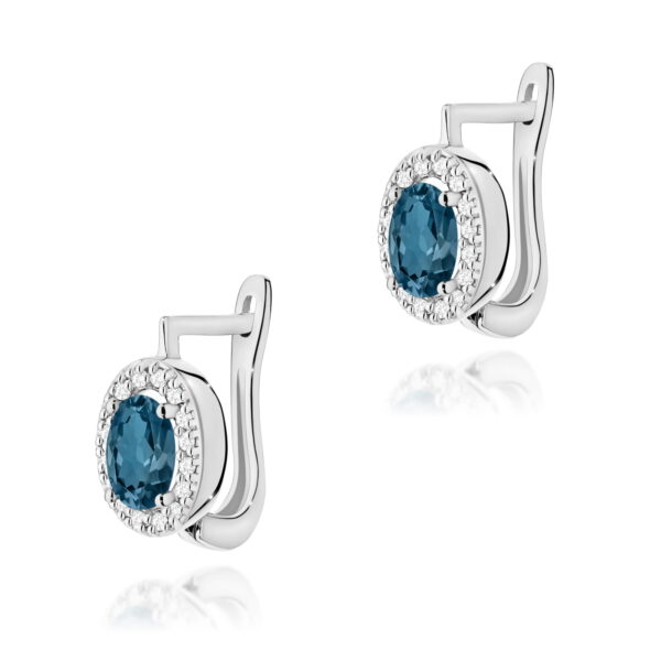 Kolczyki Topaz London Blue 2 x 0,50ct białe złoto