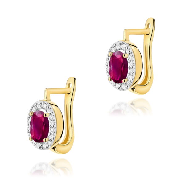 Kolczyki Rodolit 2 x 0,50ct żółte złoto