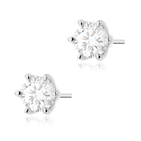 Kolczyki Diament Laboratoryjny 2 x 1.00ct białe złoto