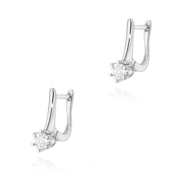 Kolczyki Diament 2 x 0,08ct białe złoto