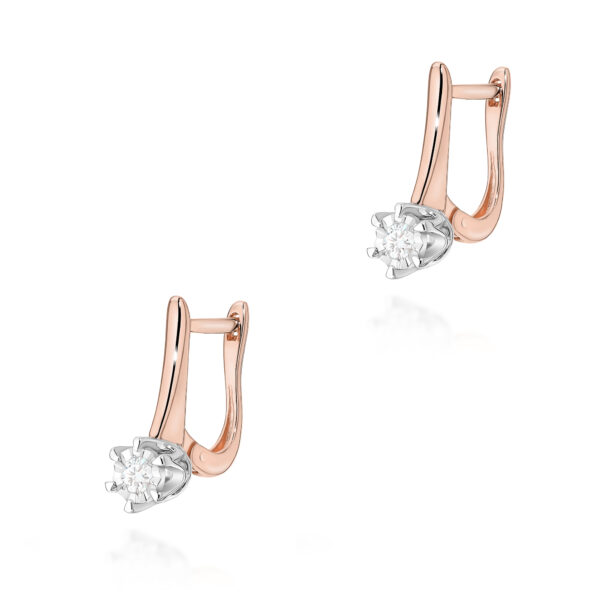 Kolczyki Diament 2 x 0,08ct różowe złoto