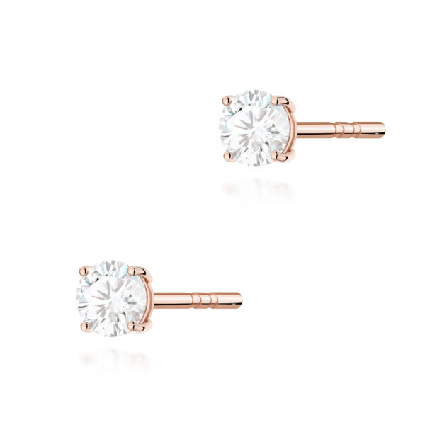 Kolczyki Diament Laboratoryjny 2 x 0.15ct różowe złoto