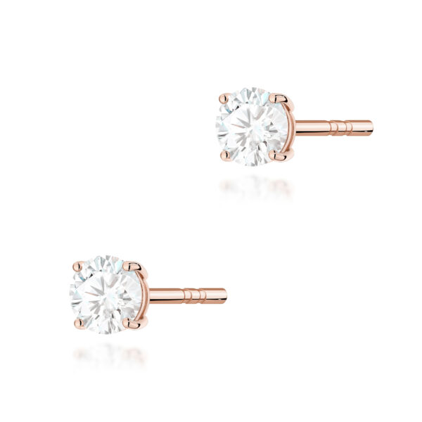 Kolczyki Diament Laboratoryjny 2 x 0.30ct różowe złoto