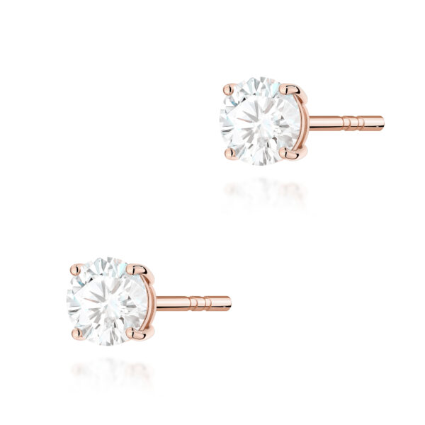 Kolczyki Diament Laboratoryjny 2 x 0.50ct różowe złoto