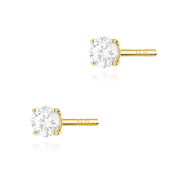 Kolczyki Diament Laboratoryjny 2 x 0.15ct żółte złoto