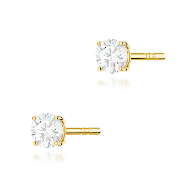 Kolczyki Diament Laboratoryjny 2 x 0.30ct żółte złoto