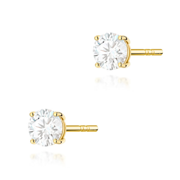 Kolczyki Diament Laboratoryjny 2 x 0.50ct żółte złoto