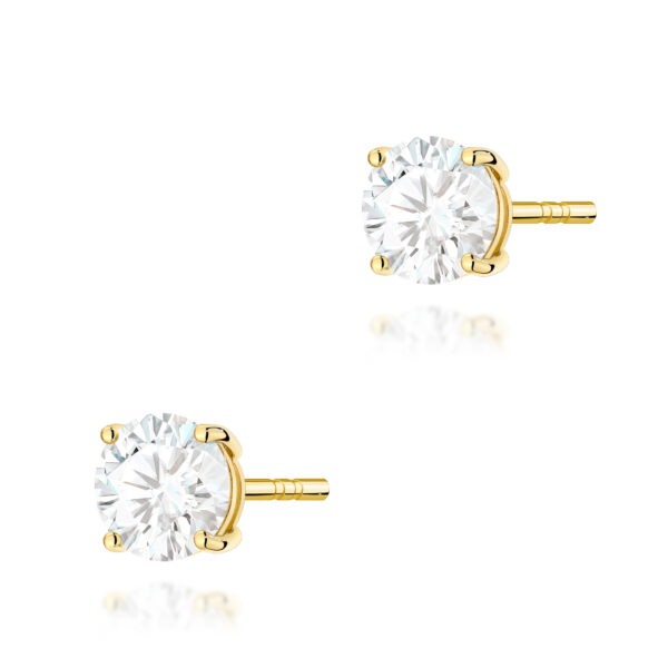 Kolczyki Diament Laboratoryjny 2 x 1.00ct żółte złoto