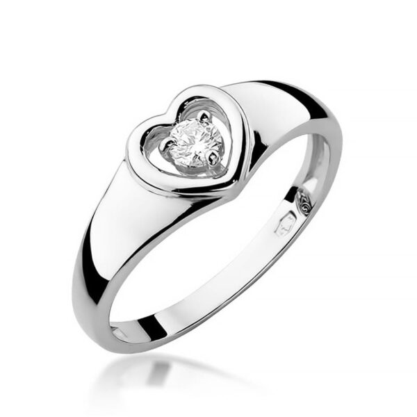 Pierścionek Diament 0,10ct białe złoto