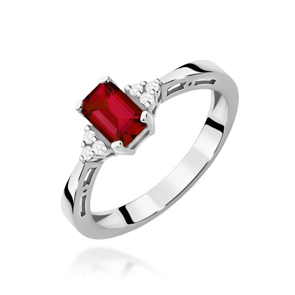 Pierścionek Granat 0,70ct białe złoto