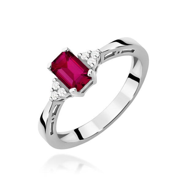 Pierścionek Rubin 0,80ct białe złoto
