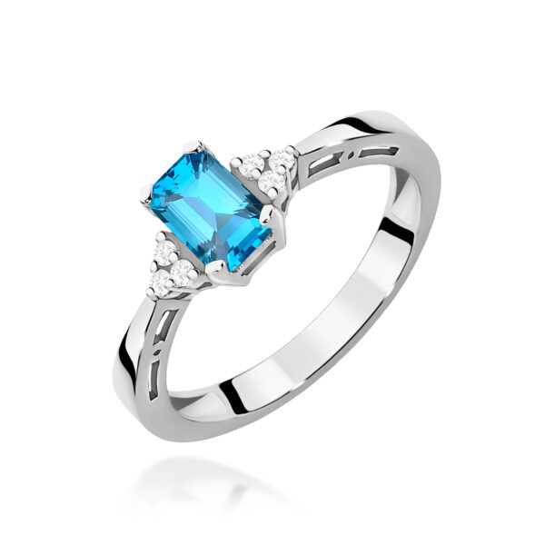 Pierścionek Topaz Swiss 0,65ct białe złoto 375