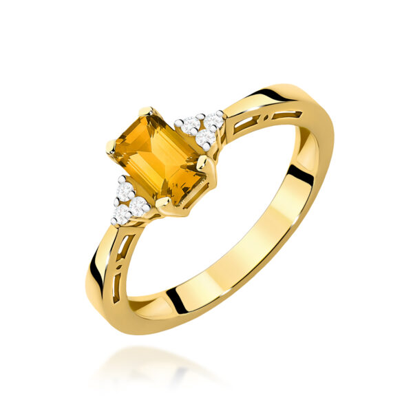 Pierścionek Cytryn 0,60ct żółte złoto