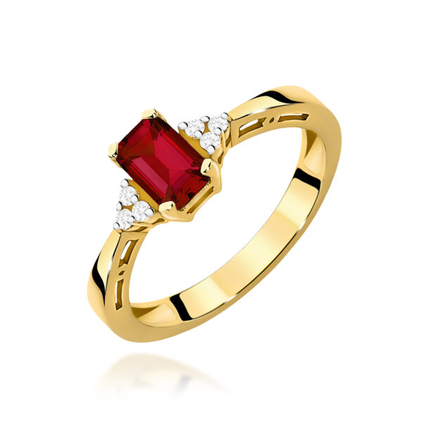 Pierścionek Granat 0,70ct żółte złoto