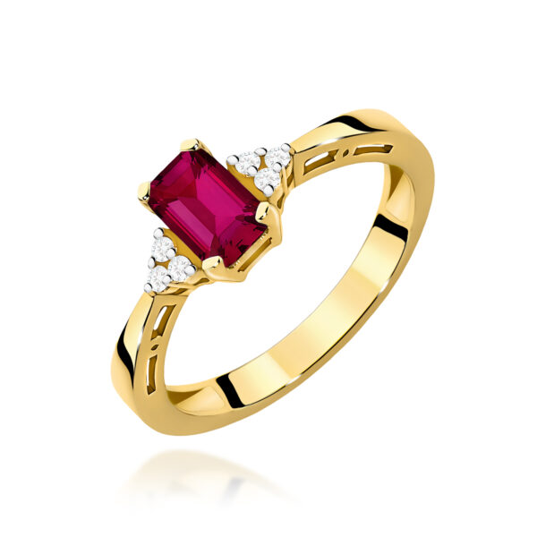 Pierścionek Rubin 0,80ct żółte złoto