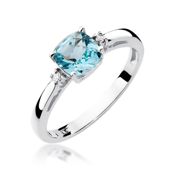 Pierścionek Topaz Swiss 1,10ct białe złoto