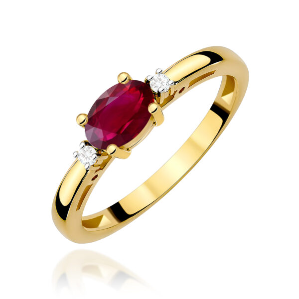 Pierścionek Rubin 0,60ct żółte złoto