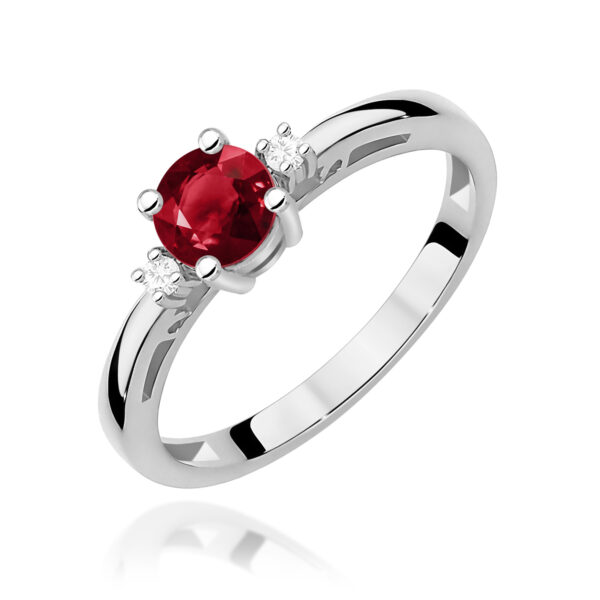Pierścionek Granat 0,60ct białe złoto