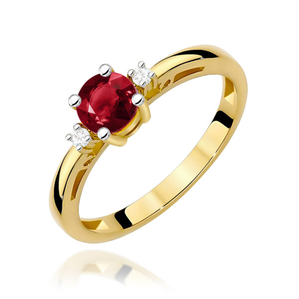 Pierścionek Granat 0,60ct żółte złoto