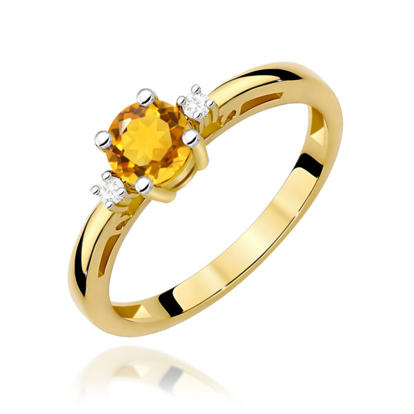 Pierścionek Cytryn 0,50ct żółte złoto 375