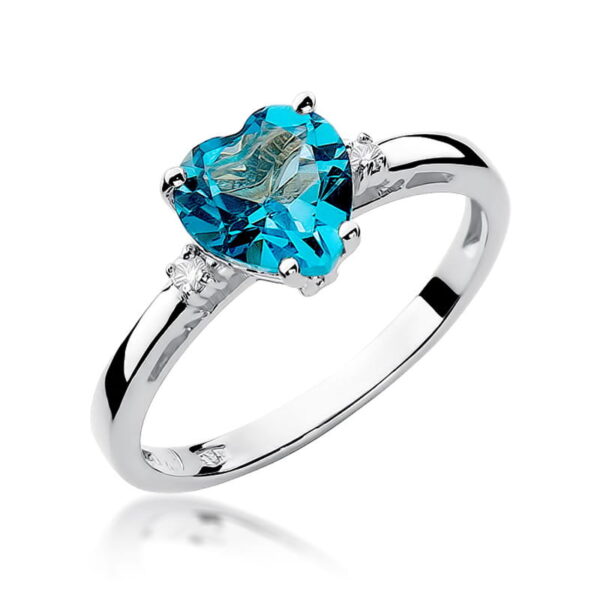 Pierścionek Topaz Swiss 1,20ct białe złoto 375