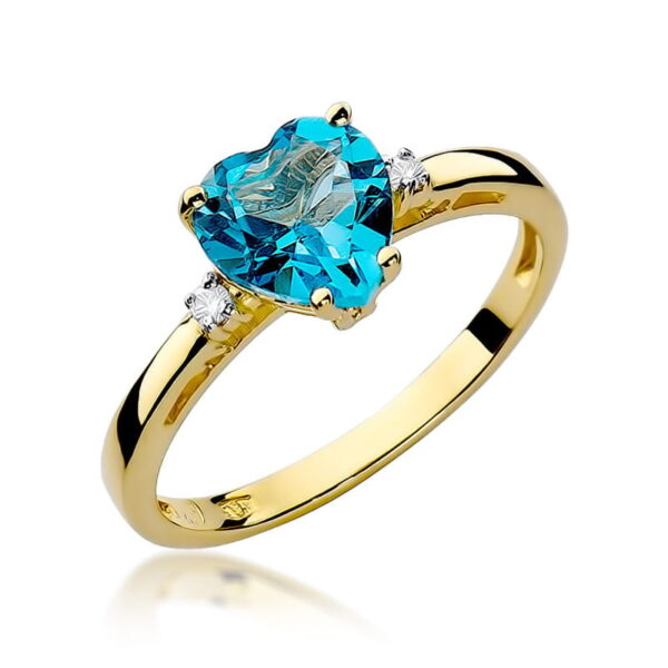 Pierścionek Topaz Swiss 1,20ct żółte złoto 375