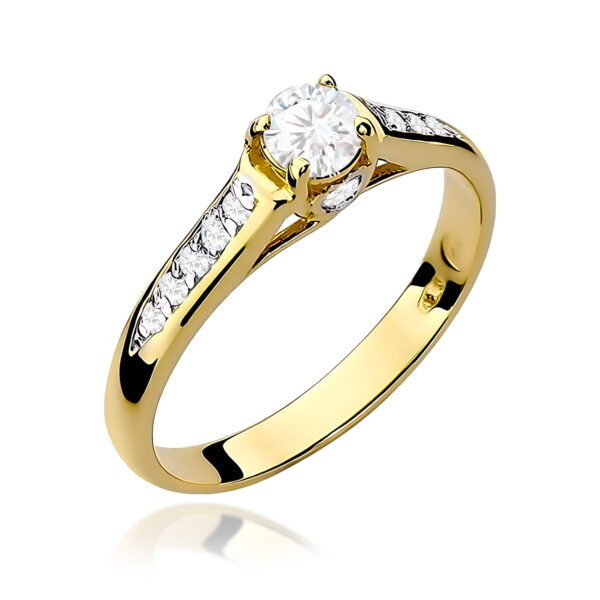 Pierścionek Diament 0,23ct Żółte złoto 375