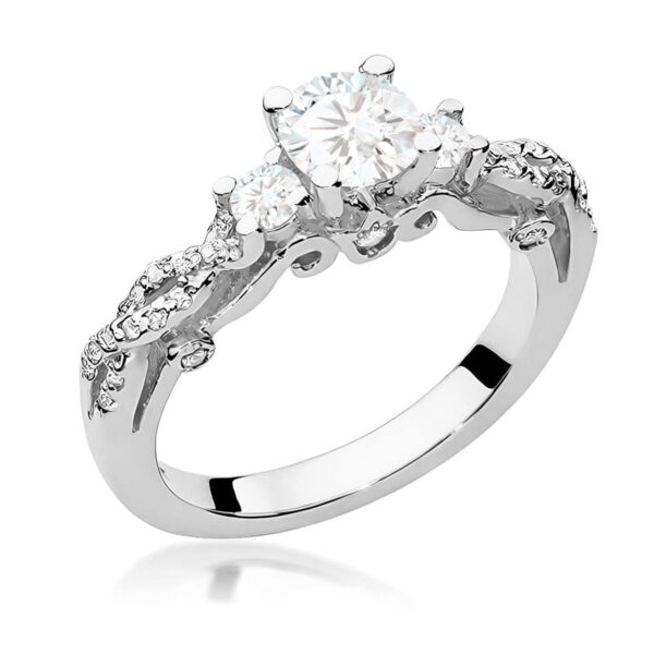 Pierścionek Diament 0,70ct białe złoto