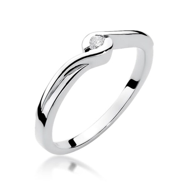 Pierścionek Diament 0,05ct białe złoto